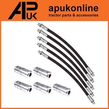5x Grease Gun Tube Flexi & Couplers M10 30cm for Ford New Holland JCB Tractor