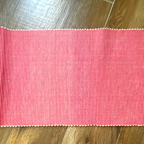 Pink ribbed cotton table - ribbed,
