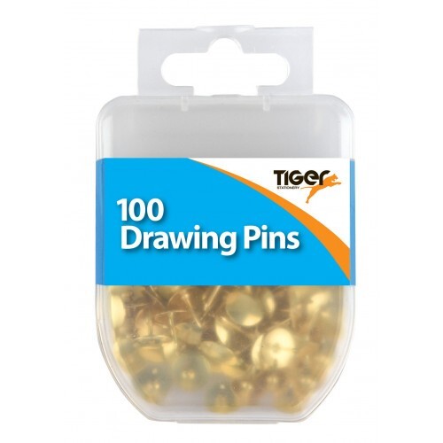 100 brass drawing pins - x,