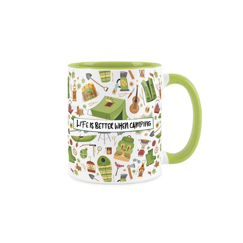 Ceramic camping mug green - ceramic,