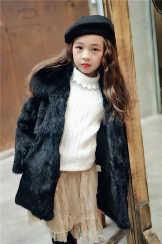Girl coat with collar - with,