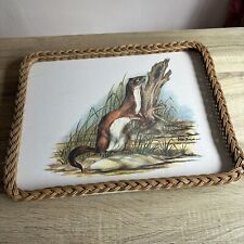 Foremost Stoat Wicker Vintage Serving Tea Tray Large Melamine Retro 18”