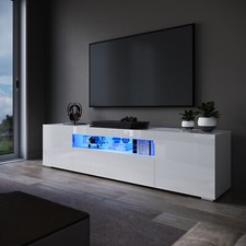 High Gloss 200cm White TV