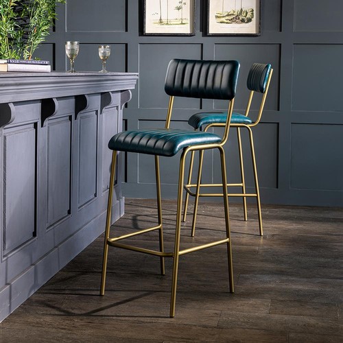 Blue leather seat metal - blue,