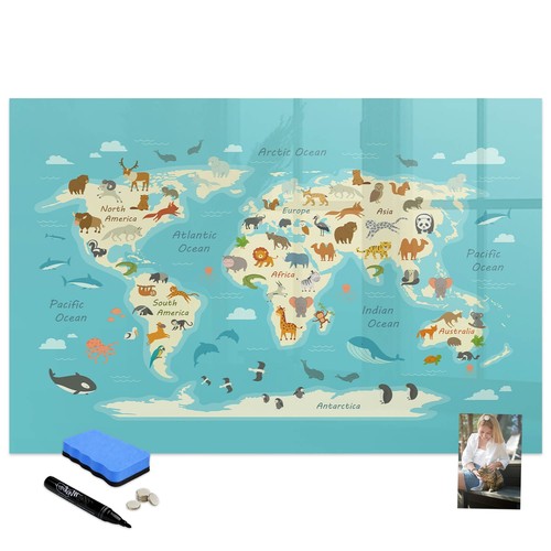 Wall mounted glass memo - glass, board
