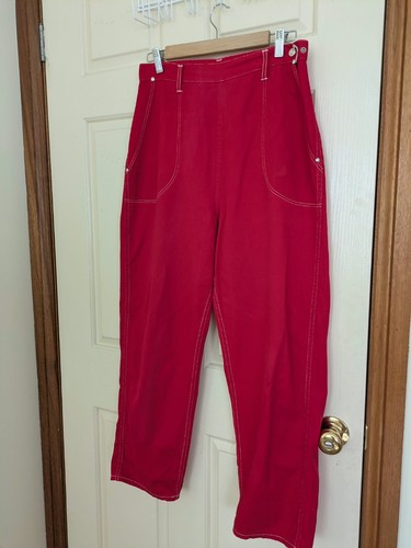 1950s red side - -zip, jeans