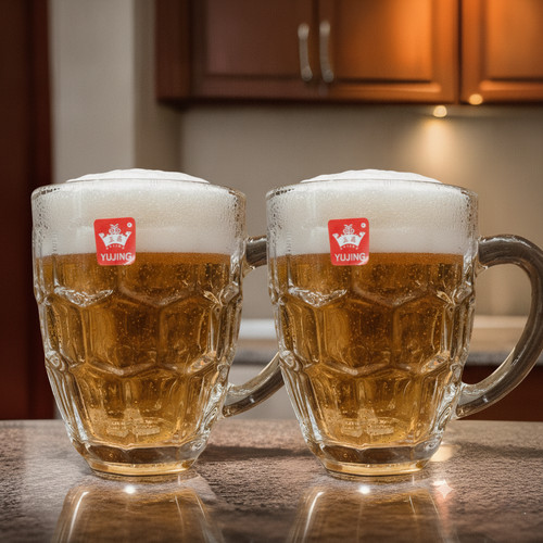 Beer mugs glass tankards set - glass,