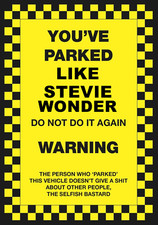 8 x “You've Parked Like Stevie Wonder" Rude Novelty Parking Ticket Prank Joke