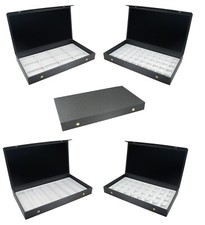 Black Retail Display Case with Snap Close Lid & Choice of White Velvet Insert