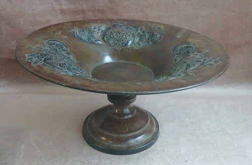 Large antique brass pedestal - antique,