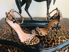 NEW NEXT COWHIDE PONYSKIN LEOPARD ANIMAL PRINT HIGH HEEL SHOES SIZE 5 R.R.P. £59
