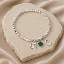 60th Birthday Initial Bracelet