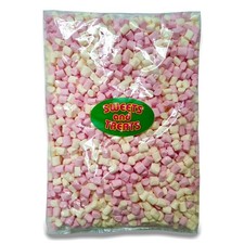 Mini Marshmallows Bulk 1Kg Bag - Soft, Fluffy, Mini Pink and White Marshmallows