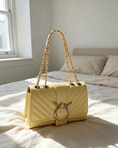 Mustard yellow shoulder bag - yellow,
