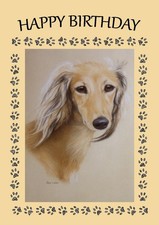 SALUKI DOG BIRTHDAY CARD