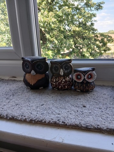 Set wooden owls - set,