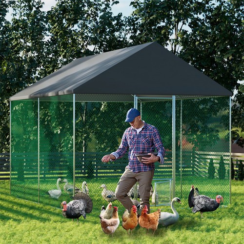Large metal chicken coop - large,