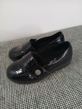 Cosyfeet Ladies Carmen Black Croc Shoes Extra Roomy Size UK 4.5 EU 37.5 