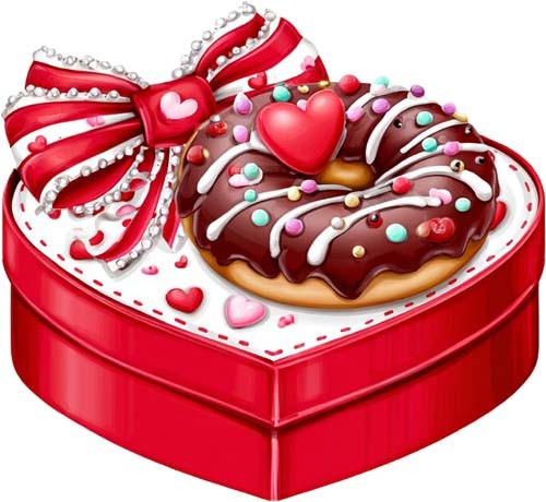 Valentine day donut - day, art
