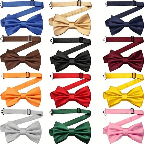 Black bow tie adjustable - black,