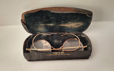 Antique Kirby & Son Reading Windsor Spectacles Rolled Gold Cable Temples Case