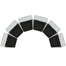 Garden Solar Fence Lights Pack of 6 White LED Outdoor Solar Powered