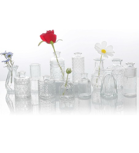 12pcs small clear glass - clear,