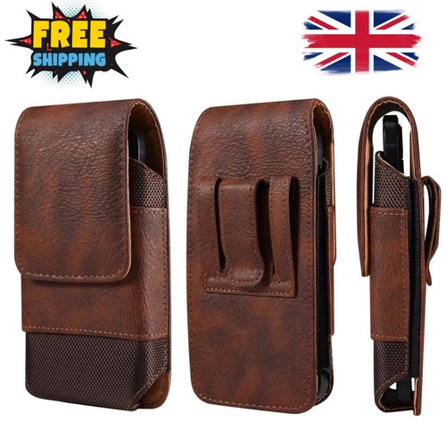 Leather phone holster waist - leather,
