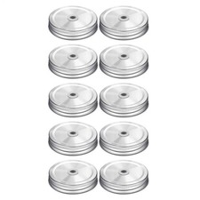 Mason Jar Lids with Straw Hole 70MM Tinplate Jar Lids with Straw Holes Reusable
