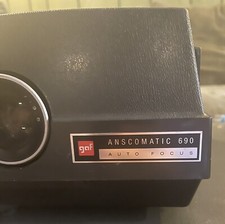 GAF Anscomatic 690 Portable 35mm Slide Projector Works. Light & Fan Tested