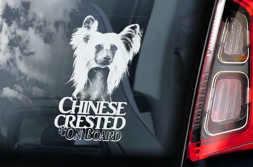 Chinese crested dog sticker - crested,