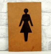 Original Vintage Retro Ladies Restroom Toilet Door Sign