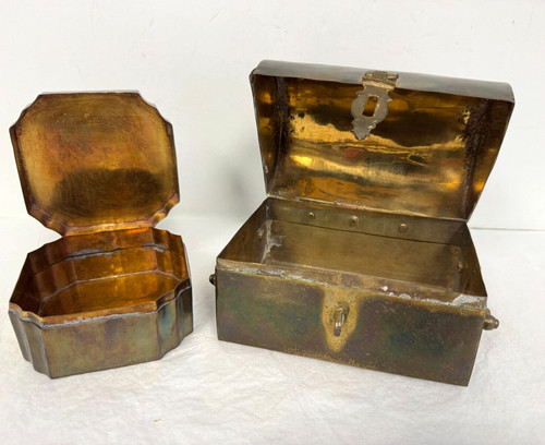 Antique vtg brass trunk - brass,