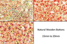 Wooden Buttons Natural Printed - Assorted for Craft Lovely Prints Big Selection
