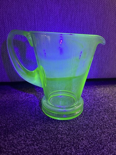 Uranium glass jug - glass,