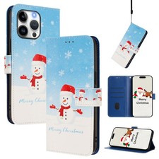 For Various Phone Christmas Card Wallet Case Hot Gift Bag Flip Stand Phone Cover