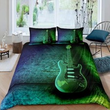 Art Guitar Musical Instrument Duvet Cover Quilt Cover Pillowcase Bedding Set New