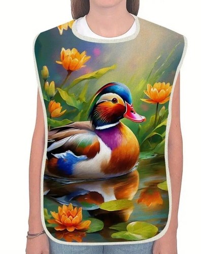 1pc ducks linen adult bib - 1pc,