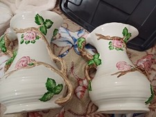A Pair Of James Kent Decorative "Dorothy" Ceramic Pitcher / Vase - 1940