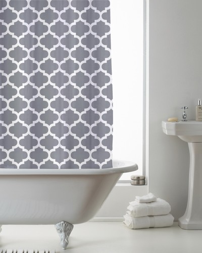Moroccan grey shower - moroccan,