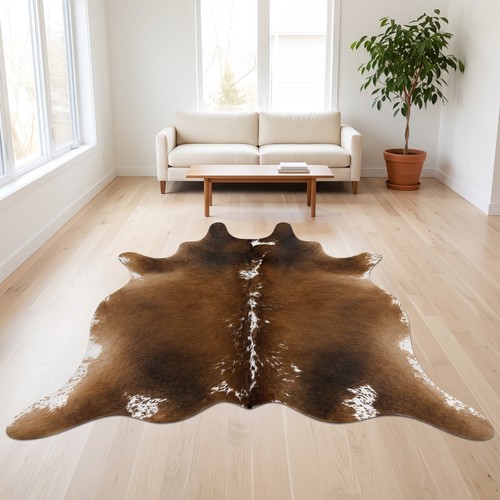 Natural cowhide rug brown - cowhide,