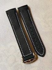20mm Omega Replacement watch strap with silver plated deployment buckle