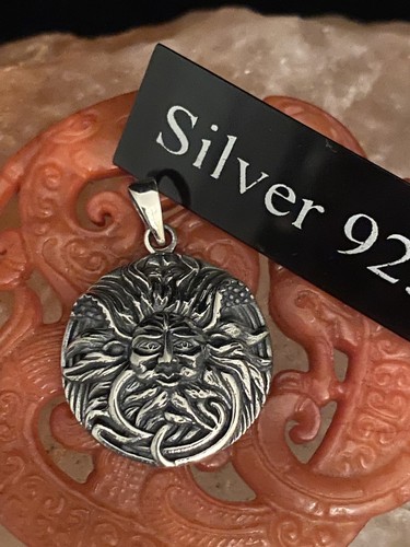 Silver green man pendant with - man,