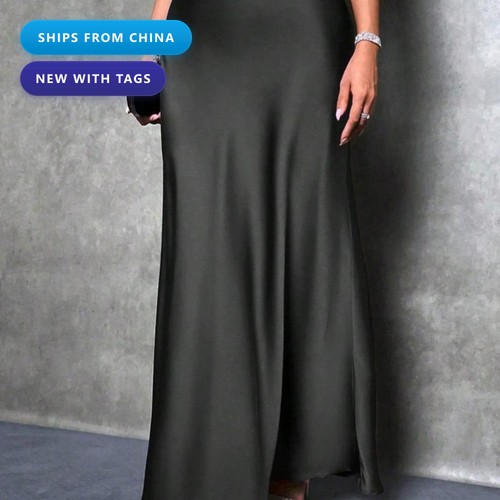High waist satin maxi skirt - waist,