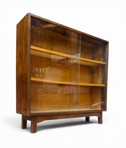 Antique solid oak bookcase - oak, art