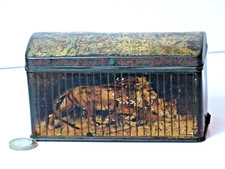RARE CIRCUS TRAILER"MENAGERIE"CWS BISCUITS TIN 1913 LION TIGER MONKEY LEOPARD