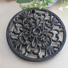 Round Trivet Tea Pot Pan Stand Dining Kitchen Worktop Protection 17cm Cast Iron