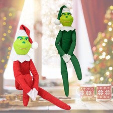 Christmas Green Red Grinch Elf Doll Tree Decor Halloween Ornament Xmas Party