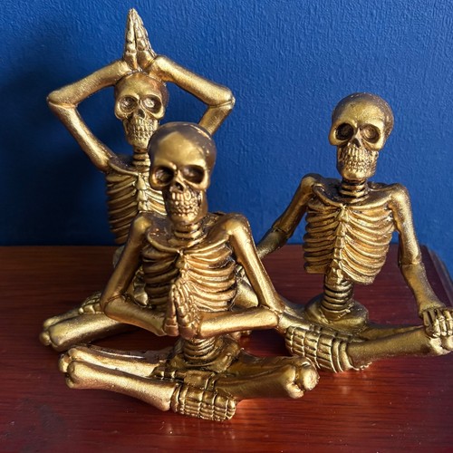 Yoga skeletons ornaments - yoga, x3
