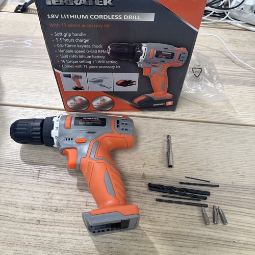 Terratek 18v cordless - cordless, drill